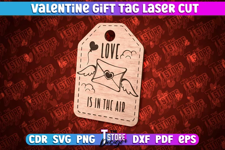Valentine Gift Tag Laser Cut Design | Valentine Day Design