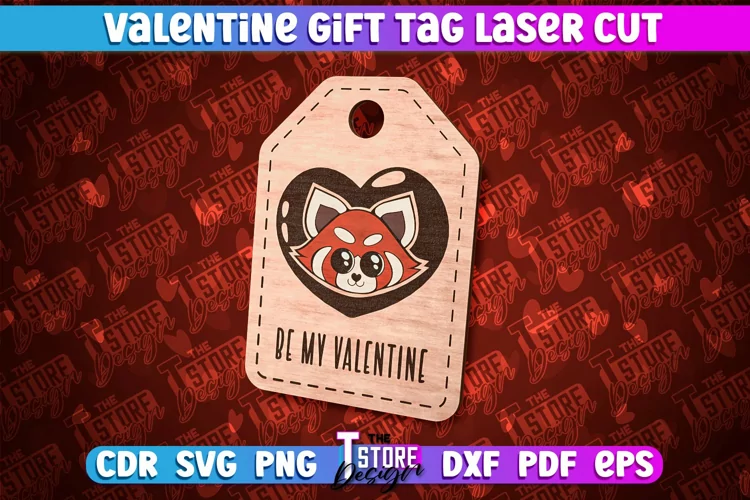 Valentine Gift Tag Laser Cut Design | Valentine Day Design