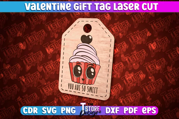Valentine Gift Tag Laser Cut Design | Valentine Day Design