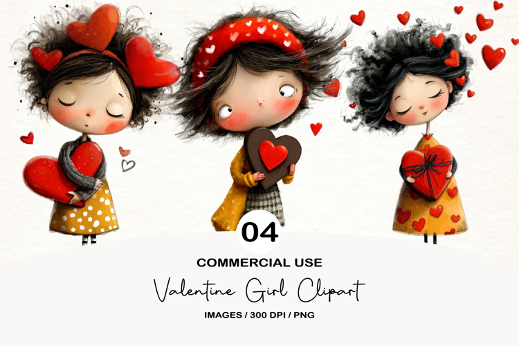 Valentine Girl Clipart PNG