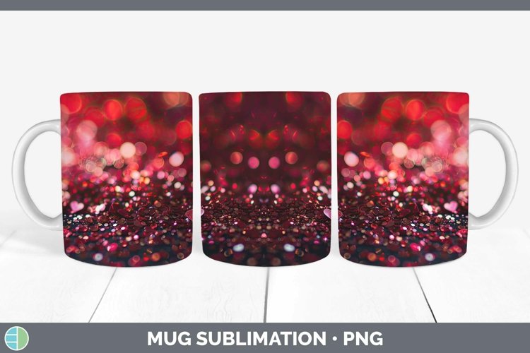 Valentine Glitter Mug Wrap Sublimation Coffee Cup Designs