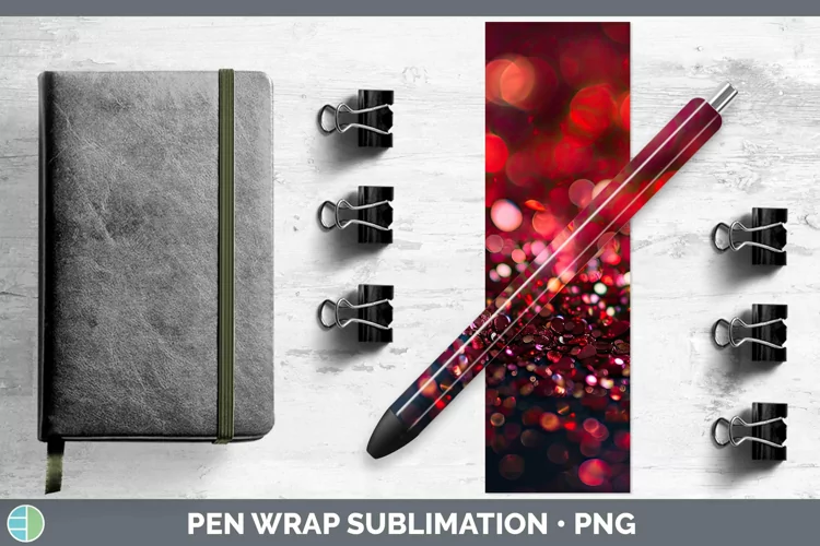 Valentine Glitter Pen Wrap Sublimation Pen Designs