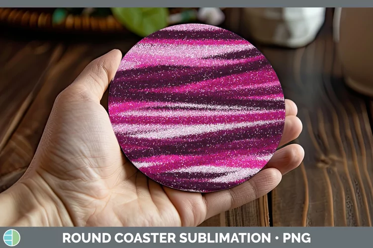 Valentine Glitter Round Coaster Sublimation Coaster Designs