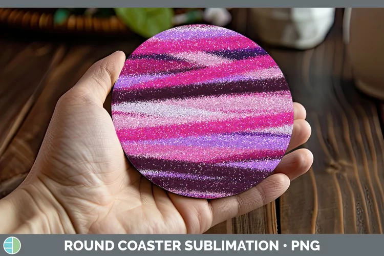 Valentine Glitter Round Coaster Sublimation Coaster Designs