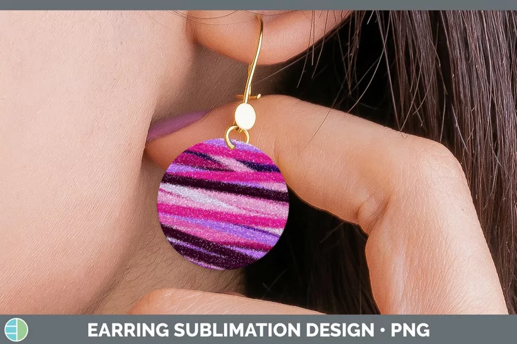 Valentine Glitter Round Earrings Sublimation Earrings Design