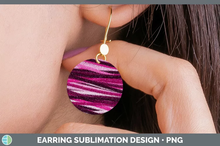 Valentine Glitter Round Earrings Sublimation Earrings Design
