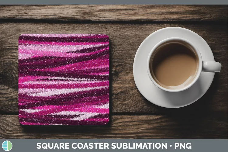 Valentine Glitter Square Coaster Sublimation Coaster Designs