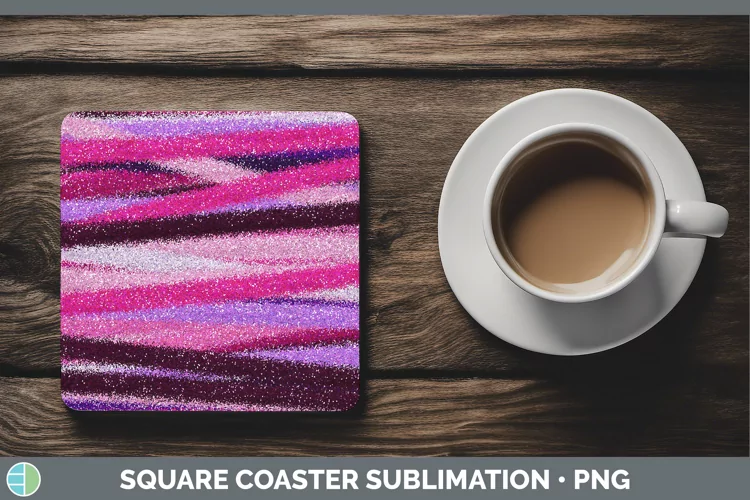 Valentine Glitter Square Coaster Sublimation Coaster Designs