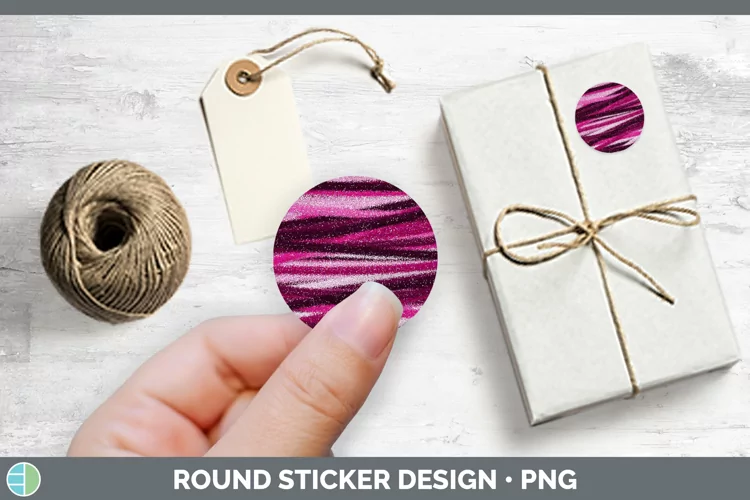 Valentine Glitter Stickers | Round Labels Designs