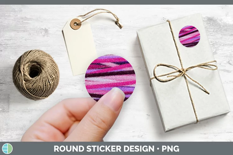 Valentine Glitter Stickers | Round Labels Designs