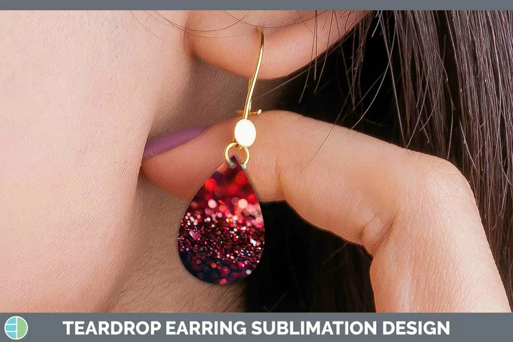 Valentine Glitter Teardrop Earrings Sublimation Earrings Des