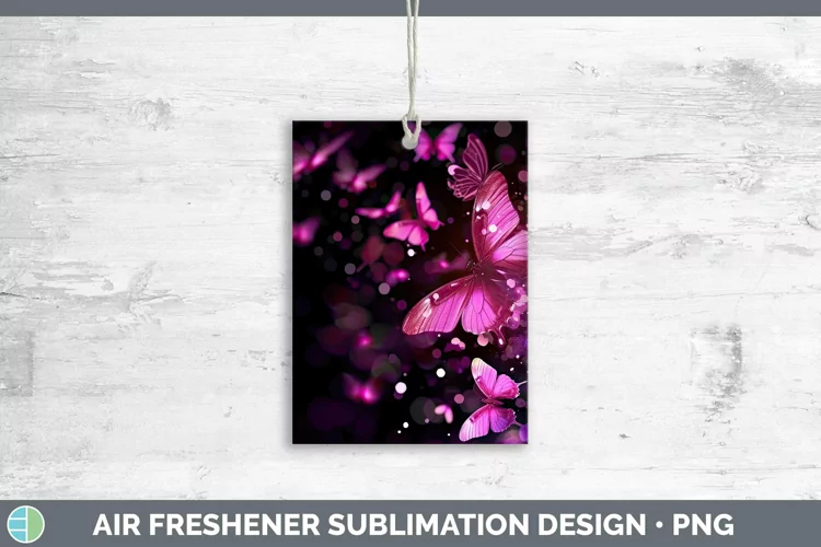 Valentine Glow Butterflies Air Freshener Sublimation Car Fre