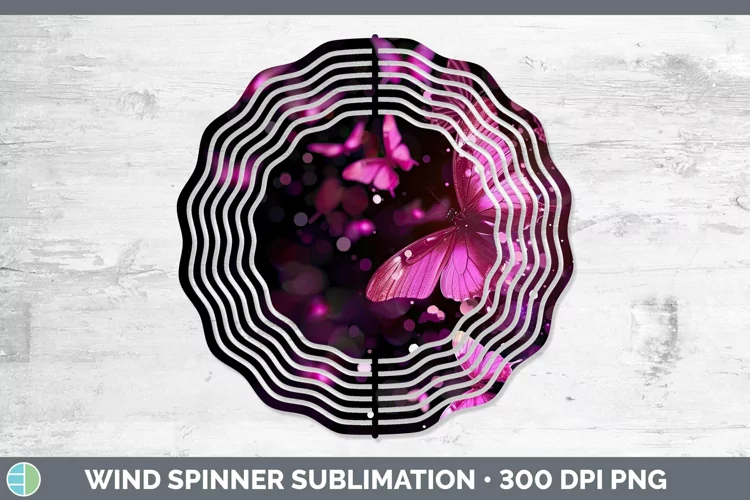 Valentine Glow Butterflies Wind Spinner Sublimation Spinner