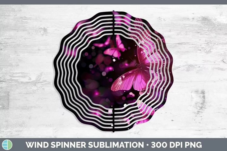 Valentine Glow Butterflies Wind Spinner Sublimation Spinner
