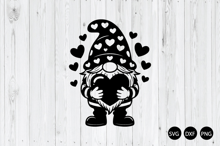 Valentine Gnome SVG, Valentines Day SVG, Gnome SVG