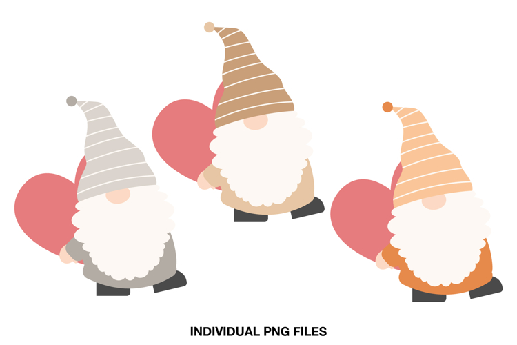Valentine Gnome Clipart, Cute Love Gnomes PNG