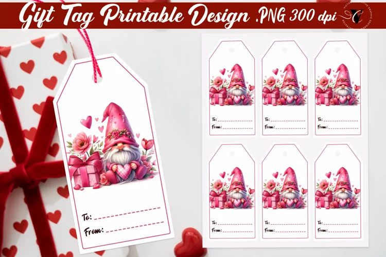 Valentines Tags | Valentine gnome