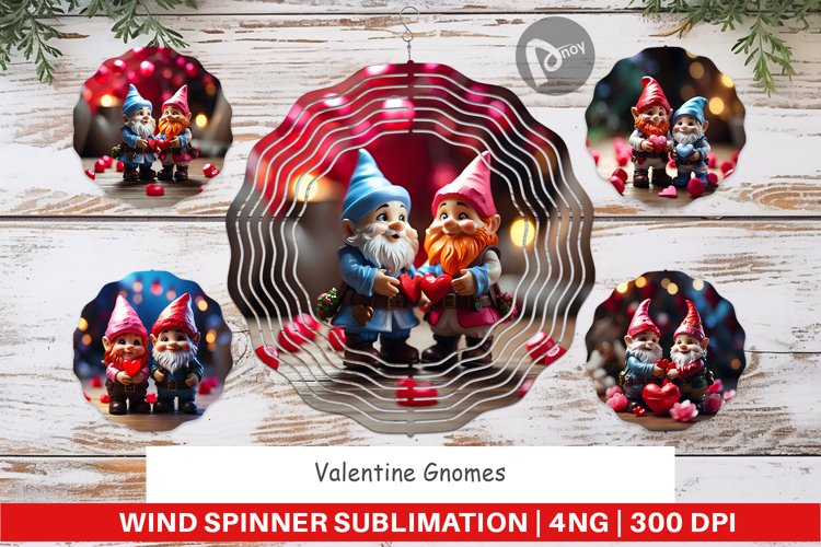 Wind Spinner Valentine Gnomes
