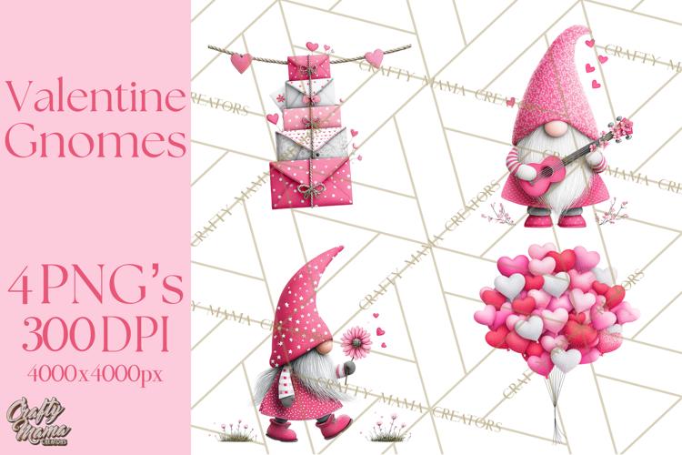Valentine Gnome Clipart Watercolor Love Gnomes PNG