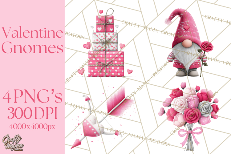 Valentine Gnome Clipart Watercolor Love Gnomes PNG