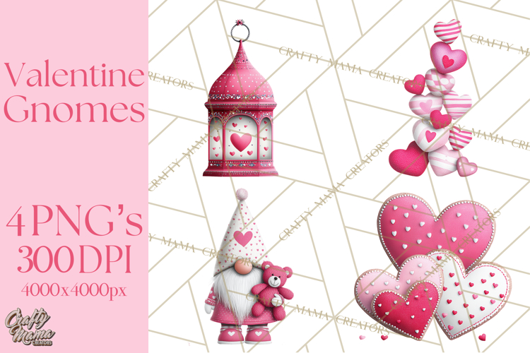 Valentine Gnome Clipart Watercolor Love Gnomes PNG