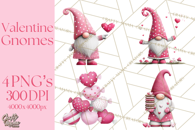 Valentine Gnome Clipart Watercolor Love Gnomes PNG