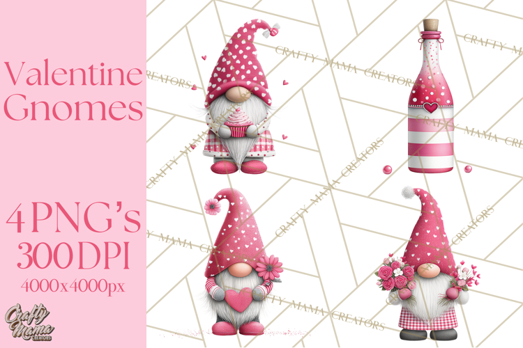 Valentine Gnome Clipart Watercolor Love Gnomes PNG