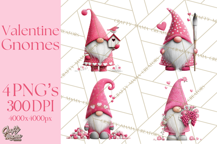 Valentine Gnome Clipart Watercolor Love Gnomes PNG