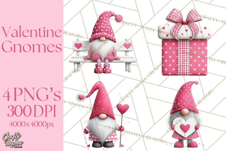 Valentine Gnome Clipart Watercolor Love Gnomes PNG