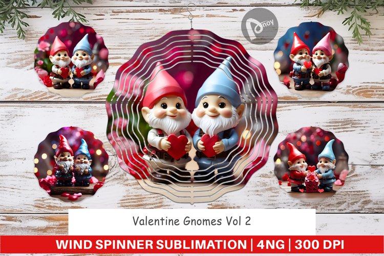 Wind Spinner Valentine Gnomes