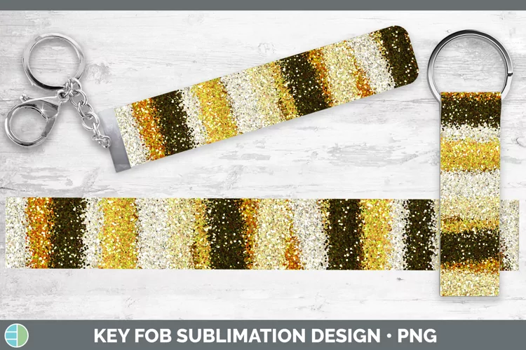 Valentine Gold Glitter Key Fob Sublimation Wristlet Designs