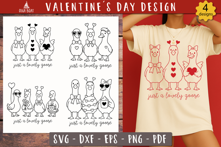 Valentine Goose SVG Just a lovely goose