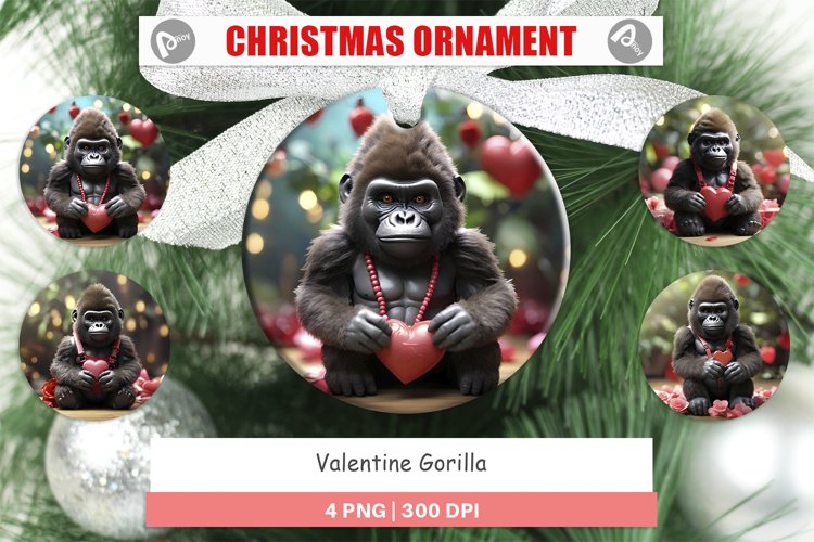 Christmas Ornaments Valentine Gorilla