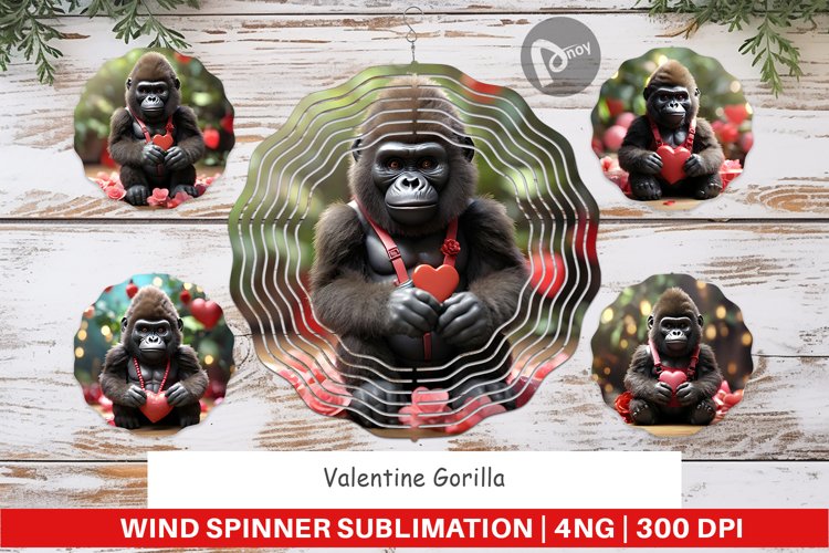 Wind Spinner Valentine Gorilla