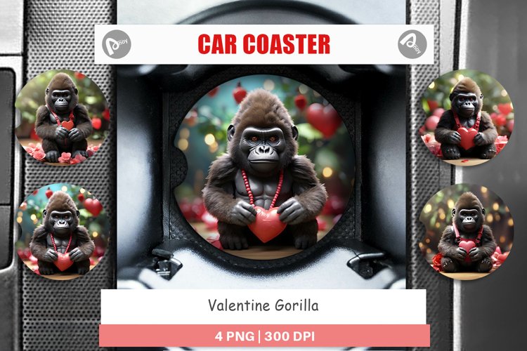 Car Coaster Valentine Gorilla