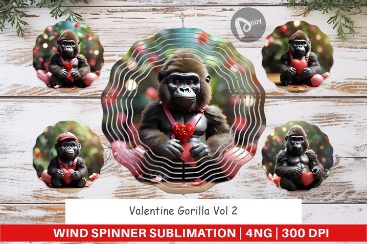 Wind Spinner Valentine Gorilla