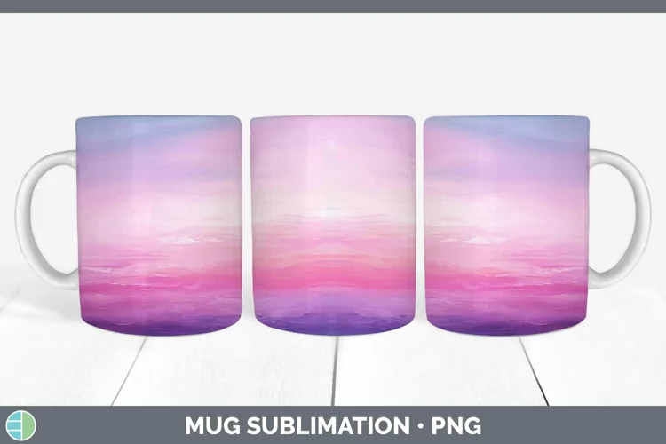 Valentine Gradient Ombre Mug Wrap Sublimation Coffee Cup Des