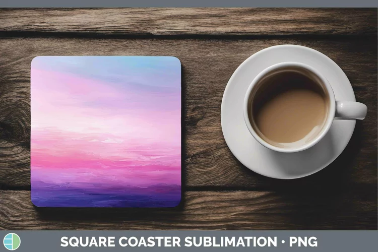 Valentine Gradient Ombre Square Coaster Sublimation Coaster