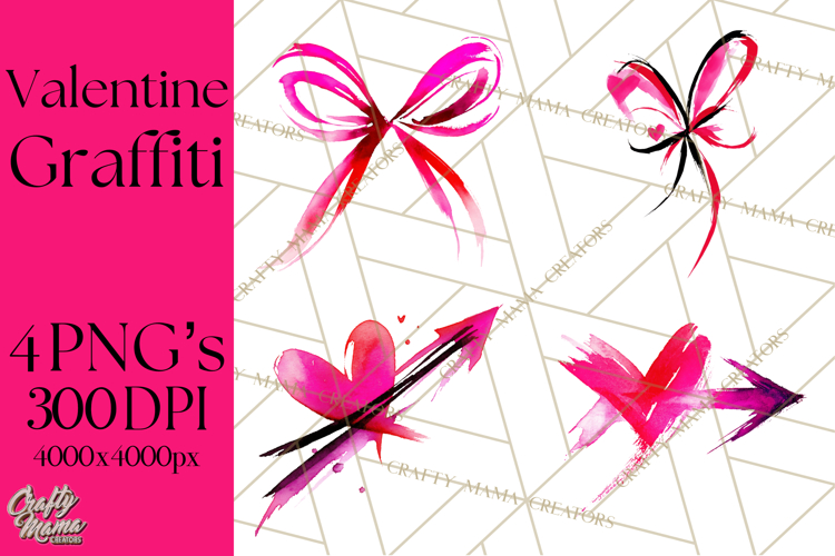 Graffiti Valentine PNG Clip Art, Street Art Hearts Love