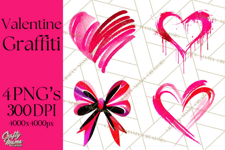 Graffiti Valentine PNG Clip Art, Street Art Hearts Love