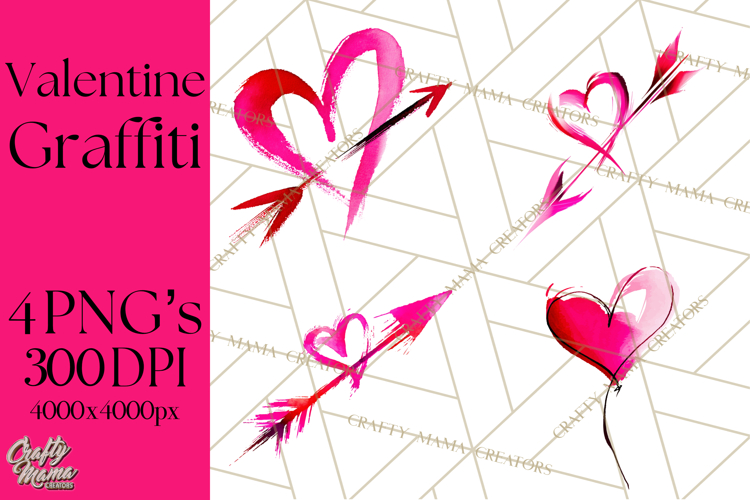 Graffiti Valentine PNG Clip Art, Street Art Hearts Love