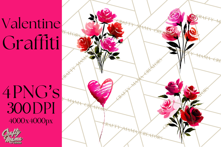 Graffiti Valentine PNG Clip Art, Street Art Hearts Love