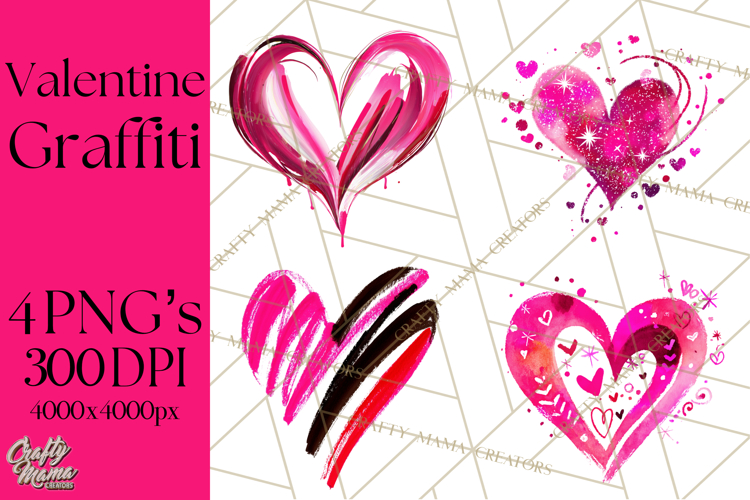Graffiti Valentine PNG Clip Art, Street Art Hearts Love