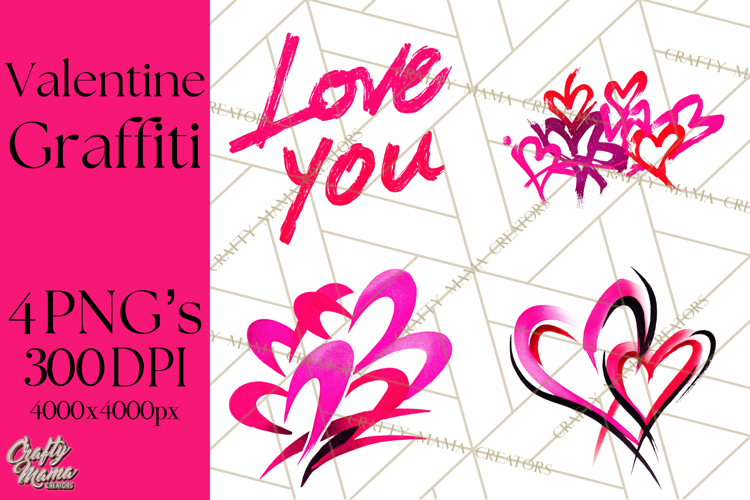 Graffiti Valentine PNG Clip Art, Street Art Hearts Love