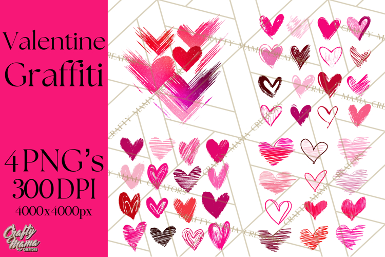 Graffiti Valentine PNG Clip Art, Street Art Hearts Love
