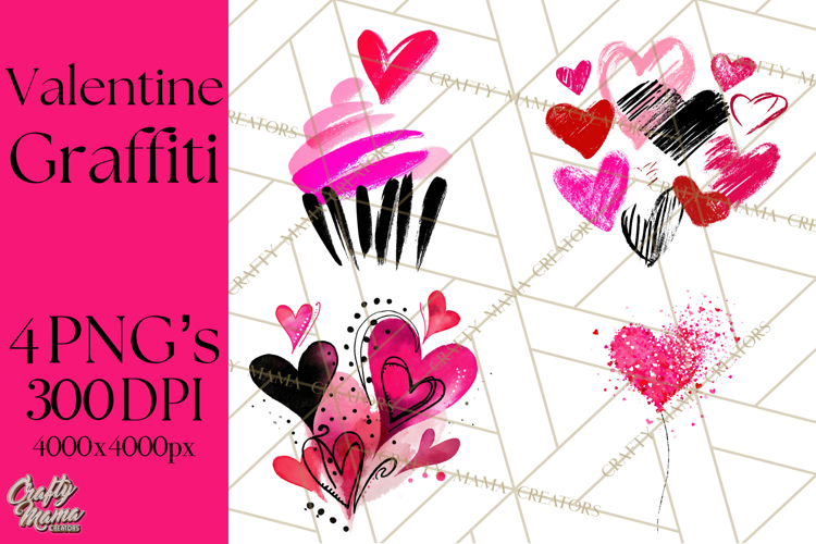 Graffiti Valentine PNG Clip Art, Street Art Hearts Love
