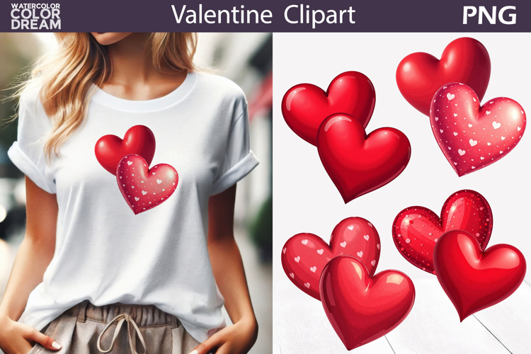 Red Heart Clipart | Valentine Sublimation