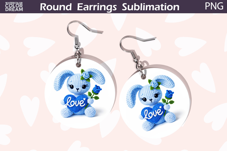 Bunny Heart Round Earrings | Cute Animal Earrings