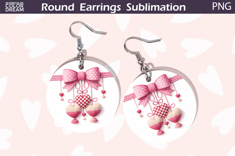 Heart Round Earrings | Valentine Round Earrings