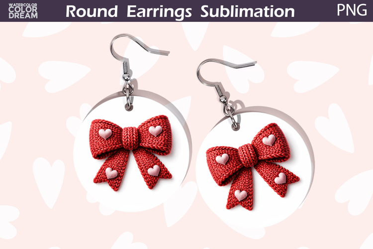 Bow Round Earrings | Valentine Round Earrings